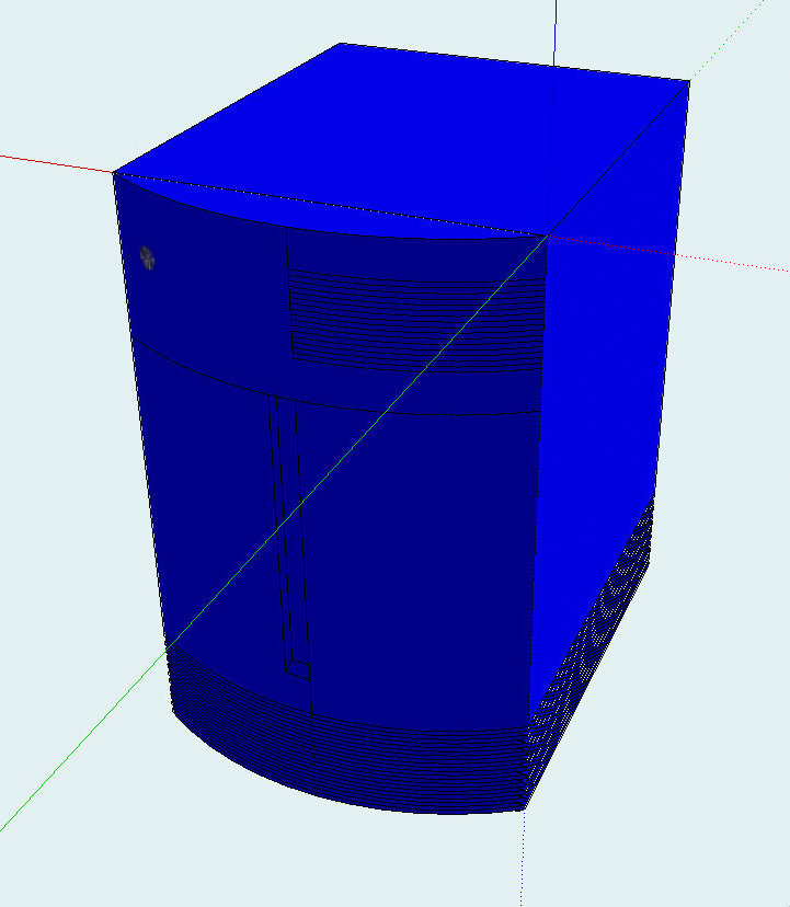 Front CAD view of the commissioned Indigo recreation