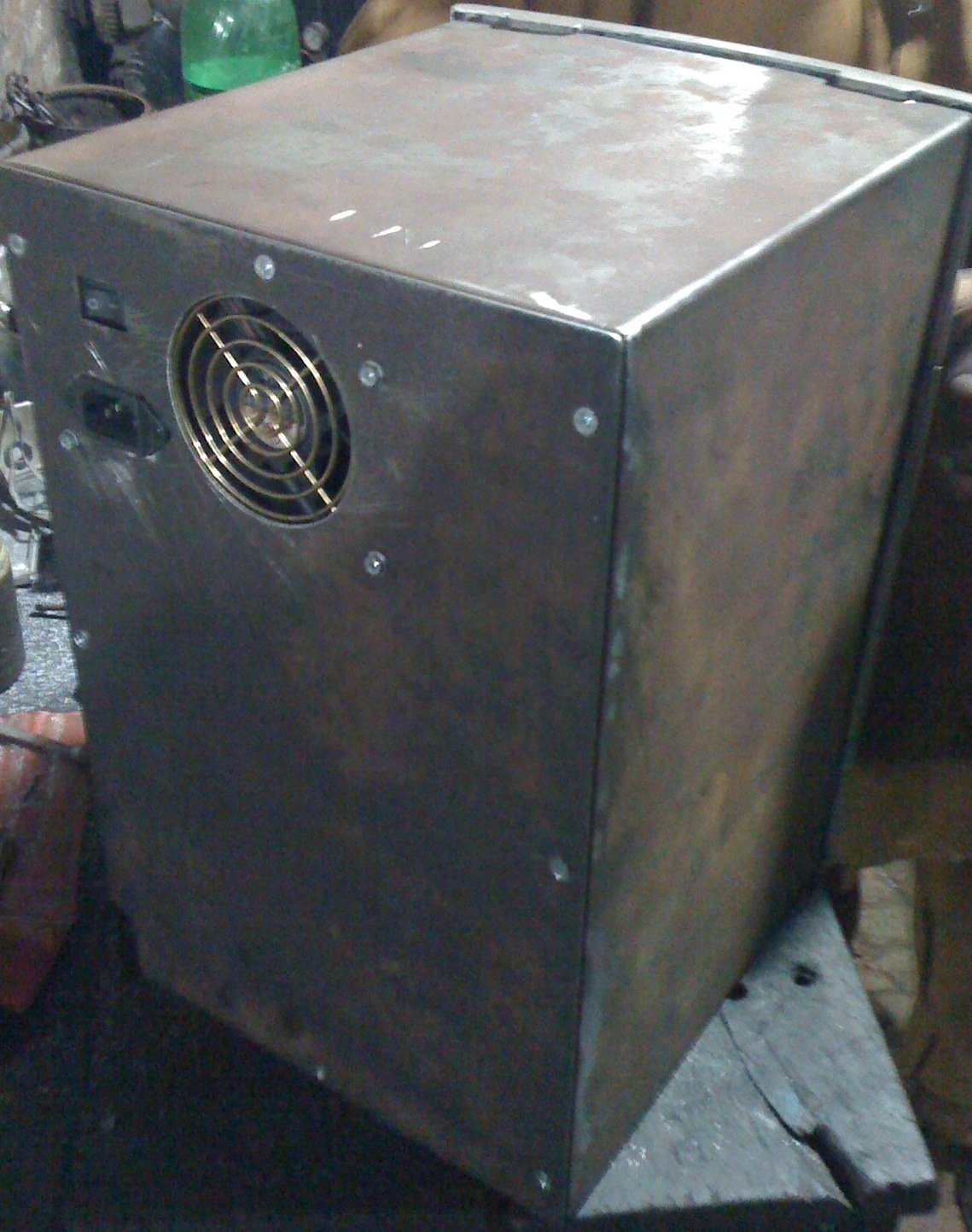 Open all-metal Indigo recreation showing internal computer boards
