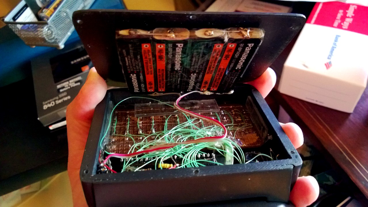 Second view of opened hand-soldered Sirius prototype